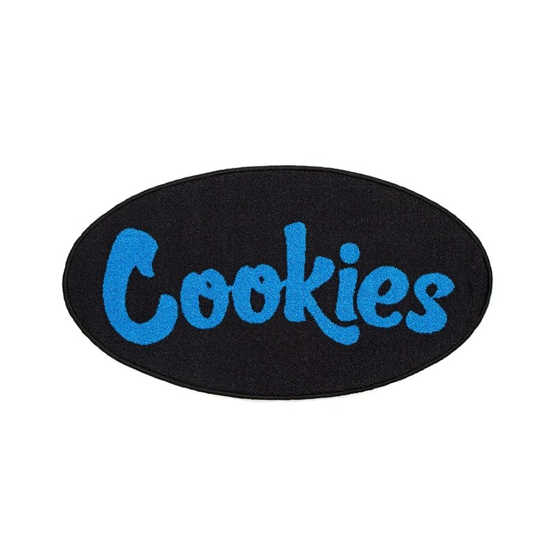 Cookies Rug Original Mint Logo Oval Black with Blue Logo