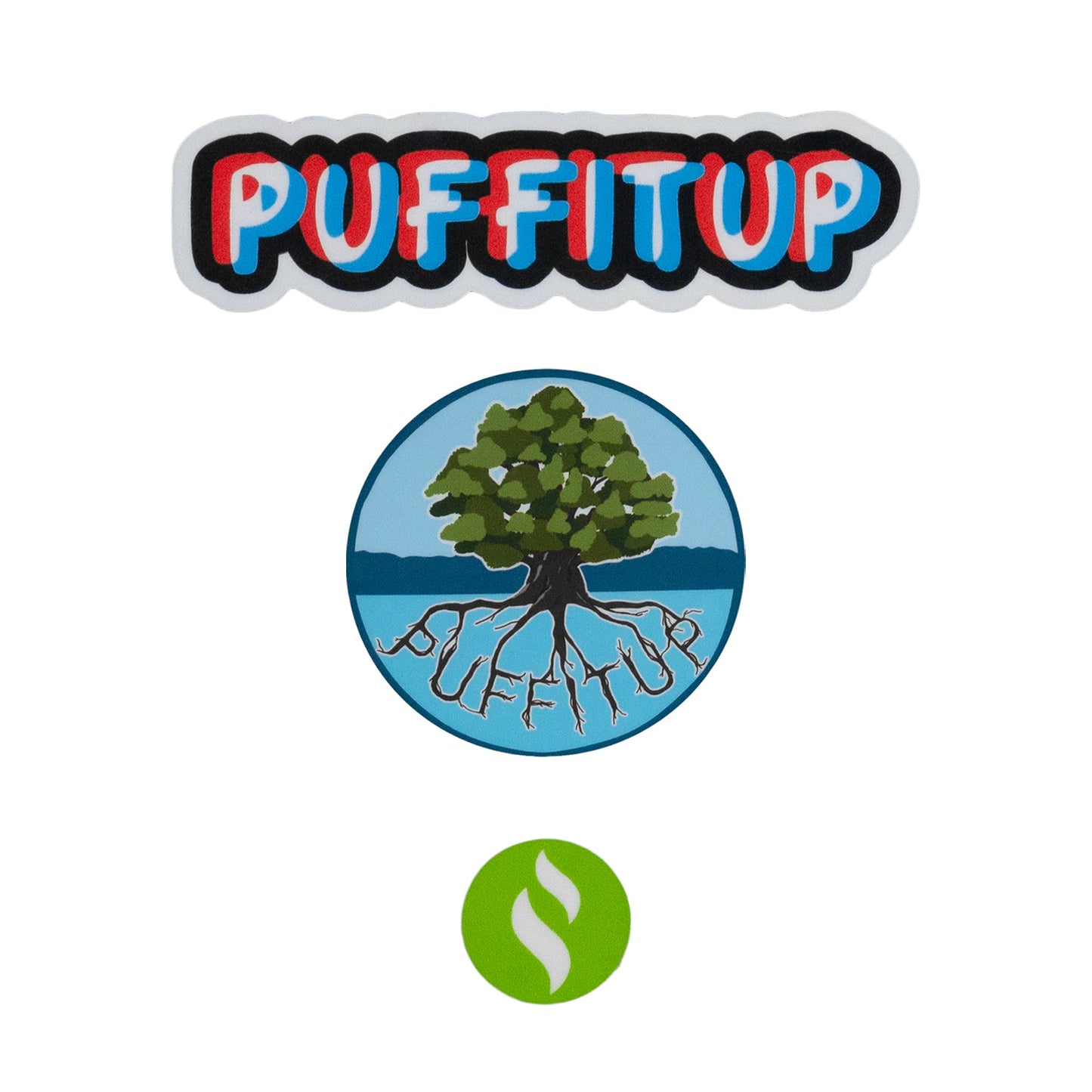 PuffItUp Stickers Everything Else PUFFITUP Drunk Text, Tree, Small Green PIU!