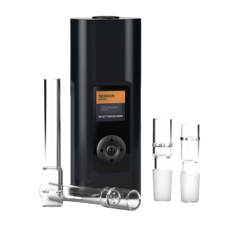 Arizer Solo 3 portable vaporizer session mode and included mouthpieces