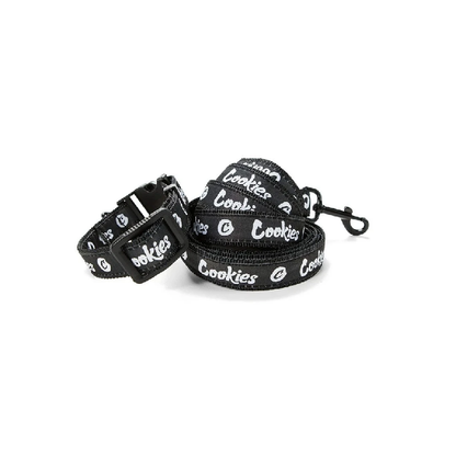 Cookies Dog Leash and Collar Original Mint Nylon Black