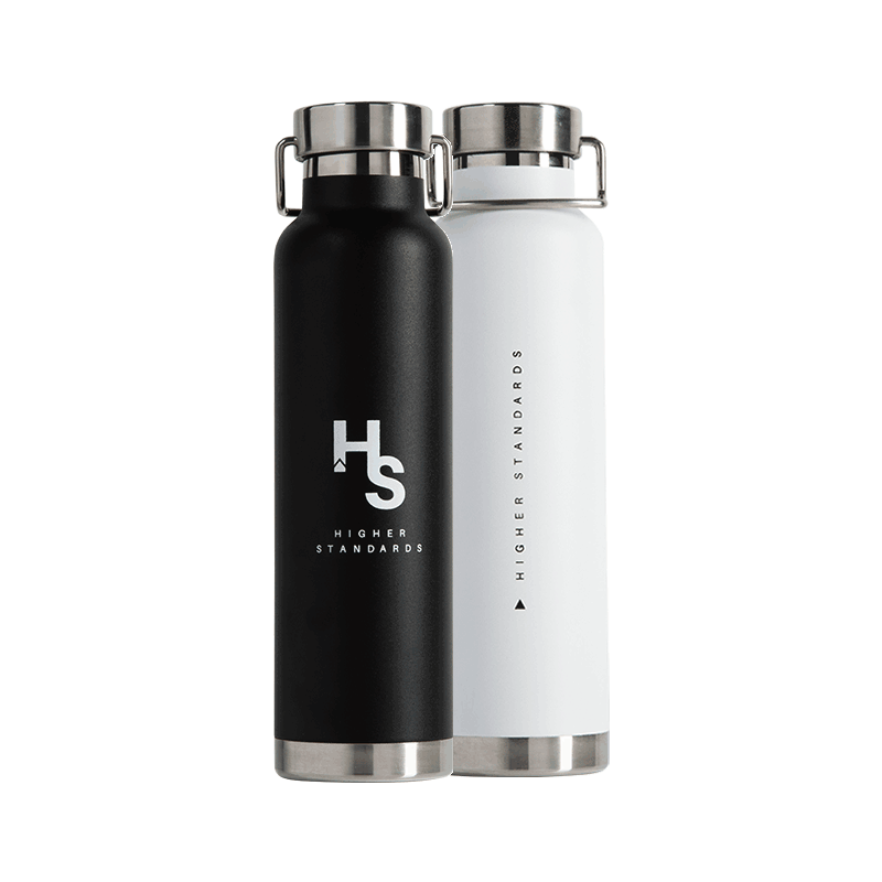 Higher Standards Double Wall Insulated Canteen Black and White
