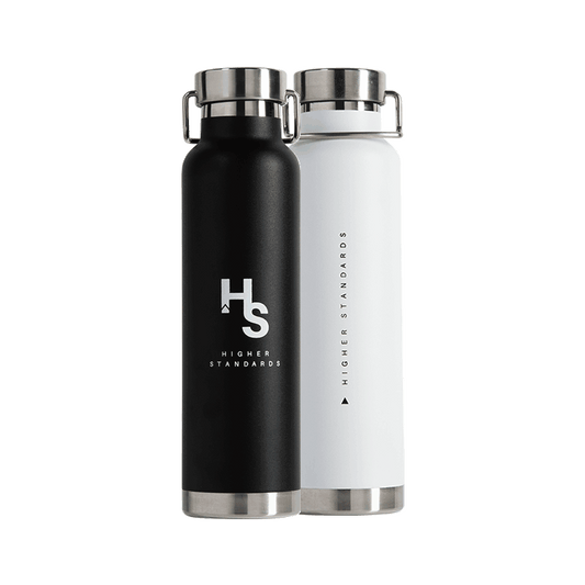 Higher Standards Double Wall Insulated Canteen Black and White