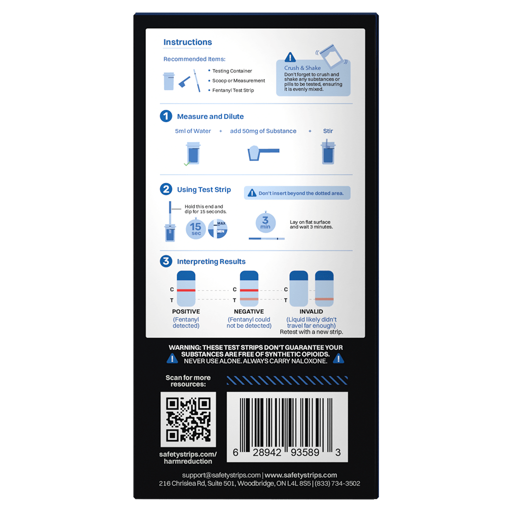 Toxi Shield by Safety Strips™ Fentanyl Test Strips (10 Test Strips Per Box)