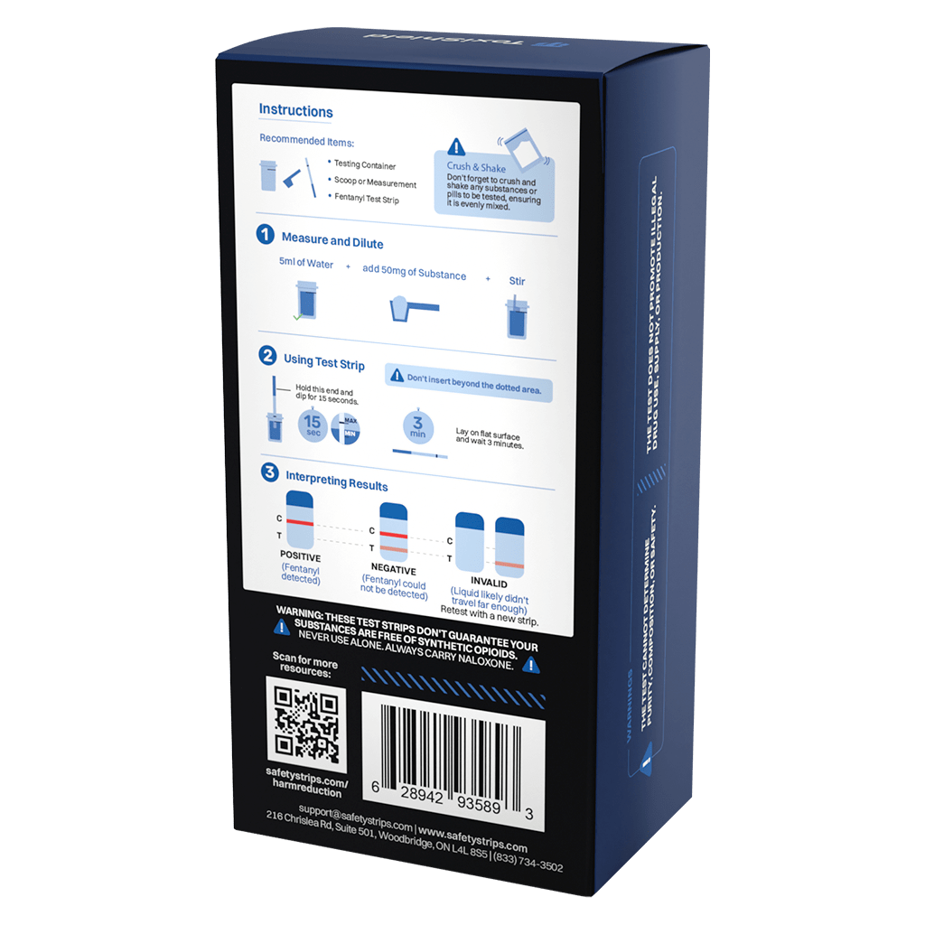 Toxi Shield by Safety Strips™ Fentanyl Test Strips (10 Test Strips Per Box)